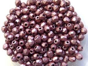 0070426 Metallic Suede Pink Facet 3 mm. 50 Pc.-0