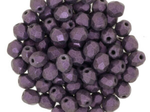 0070427 Metallic Suede Pink Facet 4 mm. 50 Pc.-9740