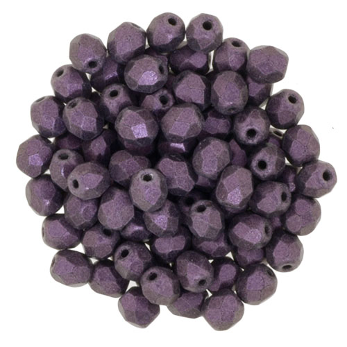 0070427 Metallic Suede Pink Facet 4 mm. 50 Pc.-9740