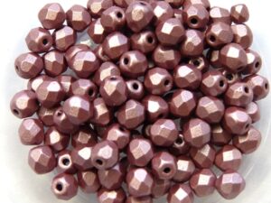 0070427 Metallic Suede Pink Facet 4 mm. 50 Pc.-0