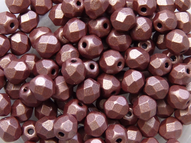 0070426 Metallic Suede Pink Facet 3 mm. 50 Pc.-6103