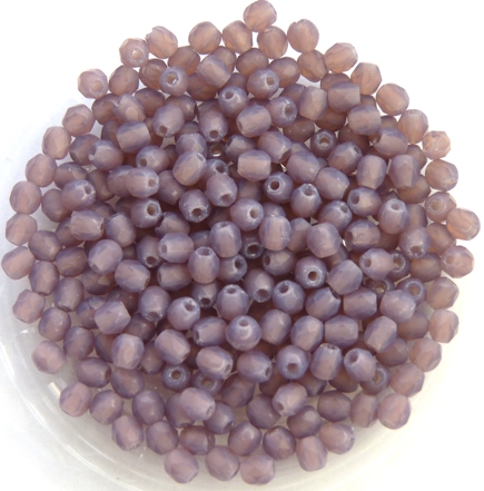 0080573 Matte Milky Amethyst Facet 2.5 mm 50 Pc.-0 0080573 Matte Milky Amethyst Facet 2.5 mm 50 Pc.-0