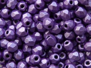 0080597 Metallic Suede Purple facet 3 mm. 50 Pc.-6084