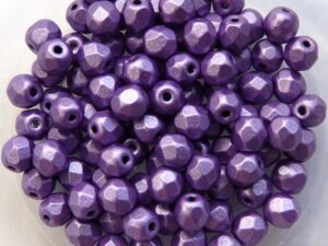 0080598 Metallic Suede Purple Facet 4 mm. 50 Pc.-0