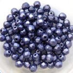 0080642 Metallic Suede Dark Purple Facet 4 mm. 50 Pc.-0