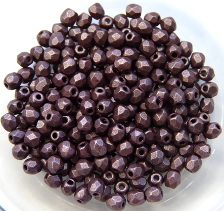 0080648 Metallic Suede Dark Plum Facet 3 mm. 50 Pc.-0 0080648 Metallic Suede Dark Plum Facet 3 mm. 50 Pc.-0