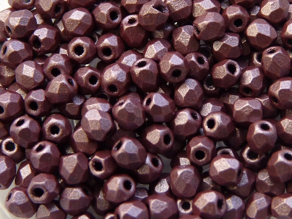 0080649 Metallic Suede Dark Plum Facet 4 mm. 50 Pc.-6093