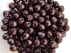 0080649 Metallic Suede Dark Plum Facet 4 mm. 50 Pc.-0