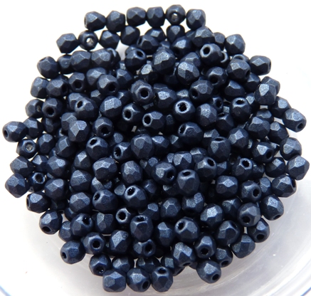 0090096 Metallic Suede Dark Blue facet 3 mm. 60 Pc.-0