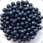 0090097 Metallic Suede Dark Blue facet 4 mm. 50 Pc-0