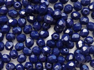 FP1-06-33400 Opaque Navy Blue Czech Glass Facet Firepolish 6 mm