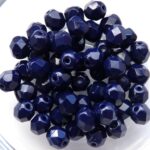 0090113 Opaque Navy Blue Facet 6 mm. 25 Pc.-0