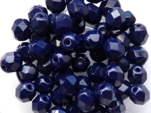 0090113 Opaque Navy Blue Facet 6 mm. 25 Pc.-0