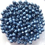 0090120 Metallic Suede Blue facet 3 mm. 60 Pc-0