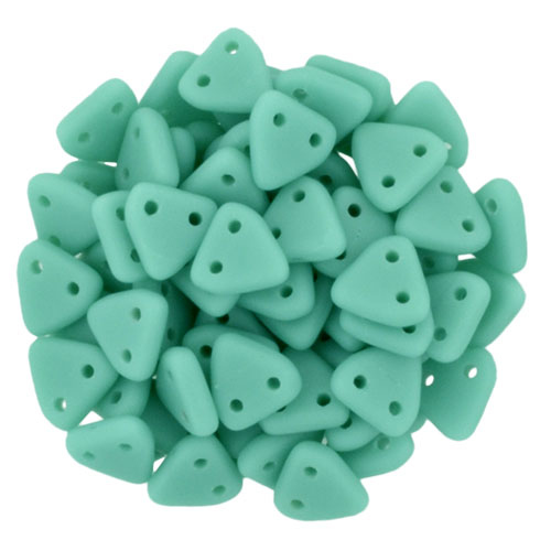 CMTR-63130M CzechMates Triangle Matte Green Turquoise, 10 gram-0 CMTR-63130M CzechMates Triangle Matte Green Turquoise, 10 gram-0