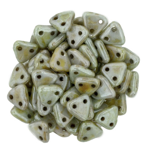 CMTR-03000-65431 CzechMates Triangle Opaque Luster Green, 10 gram-0 CMTR-03000-65431 CzechMates Triangle Opaque Luster Green, 10 gram-0