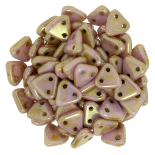 CMTR-03000-65491 CzechMates Triangle Opaque Luster Rose/Gold Topaz, 10 gram-0 CMTR-03000-65491 CzechMates Triangle Opaque Luster Rose/Gold Topaz, 10 gram-0