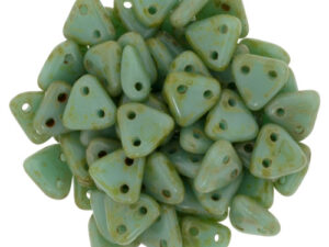 CMTR-63130-86800 CzechMates Triangle Opaque Green Turquoise Picasso, 10 gram-0