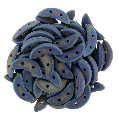 CMCR-23980-21135 CzechMates Crescent Matte Iris Blue 5 gram.-0 CMCR-23980-21135 CzechMates Crescent Matte Iris Blue 5 gram.-0