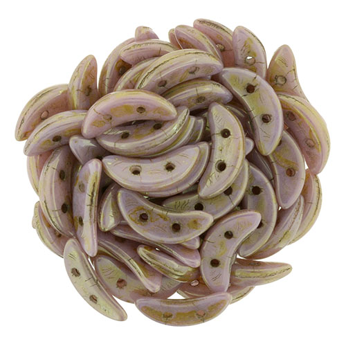 CMCR-02010-65491 CzechMates Crescent Opaque Luster Rose Gold Topaz 5 gram-0 CMCR-02010-65491 CzechMates Crescent Opaque Luster Rose Gold Topaz 5 gram-0