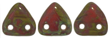 CMTR-93200-86800 CzechMates Triangle Opaque Red Picasso, 10 gram-6208