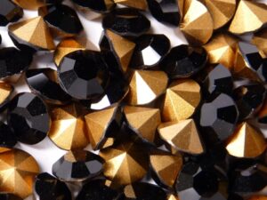 SS39-MCC-23980-98521 Jet Gold Foiled Chaton 12 Pc.-0