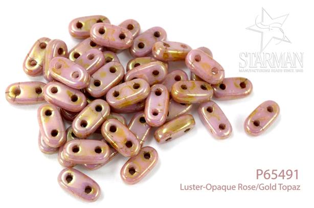 CMB-02010-65491 Opaque Roze/Gold Topaz, CzechMates® Bar, 10 gram.-6231