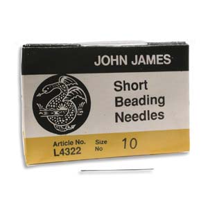 BN10SHRT John James Beading Needle Short #10, 25 stuks-0 BN10SHRT John James Beading Needle Short #10, 25 stuks-0