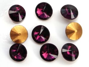 RIV-08-20050 Amethyst Gold Foiled Rivoli 8 mm.6 Pc.-0