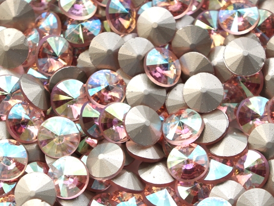 RIV-08-70110-28701 Lt. Rosaline AB Silver Foiled Rivoli 8 mm. 6 Pc.-6270