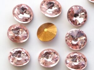 RIV-08-70110 Lt. Rosaline Gold Foiled Rivoli 8 mm. 6 Pc.-6267