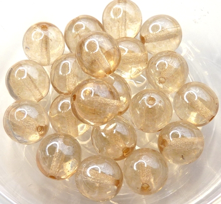 0040015 Crystal Champagne Round Glassbead 8 mm. 22 Pc.-6329
