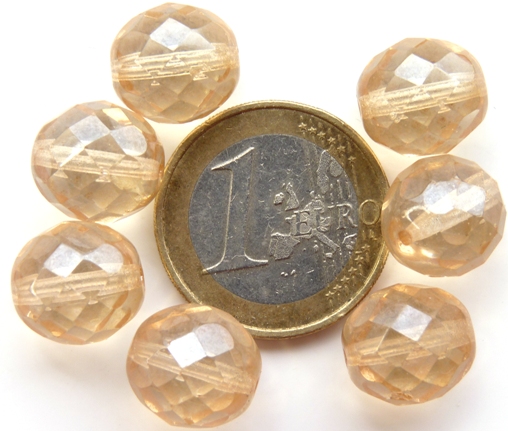 0040202 Crystal Champagne Facet 12 mm. 6 Pc.-0