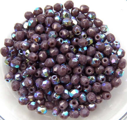 0080508 Opaque Dark Amethyst AB facet 3 mm. 60 Pc.-0