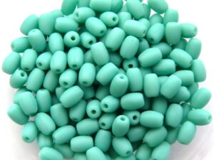 0100021 Matt Opaque Green Turquoise Oval 120 Pc.-0