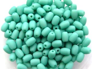 0100021 Matt Opaque Green Turquoise Oval 120 Pc.-0