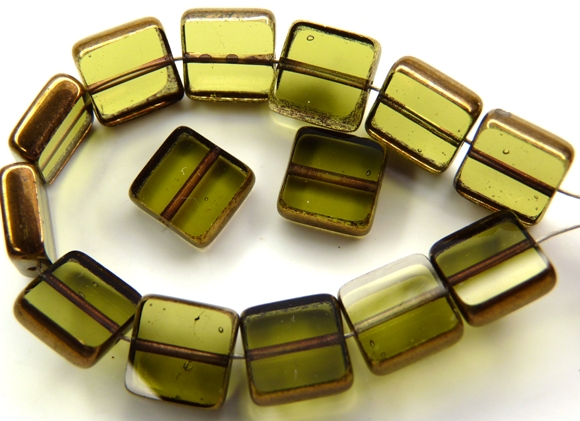 0100039 Olivine Copper Table Cut 10 Pc.-6513
