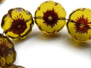 0100151 Olivine Green with Brown Coating Table Cut Flower 8 Pc.-6404