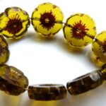 0100151 Olivine Green with Brown Coating Table Cut Flower 8 Pc.-0
