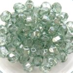 0100339 Transparent Luster Light Green facet 6 mm. 25 Pc.-0