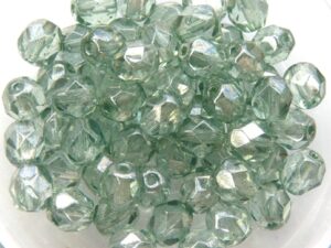 0100339 Transparent Luster Light Green facet 6 mm. 25 Pc.-0