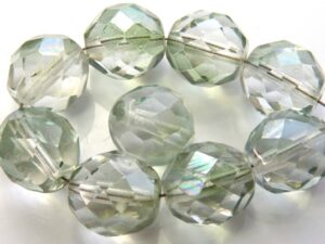 0100343 Transparent Luster Light Green Facet 12 mm. 6 Pc.-0