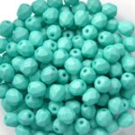 0100352 Saturated Mint ( Teal) Facet 3 mm. 50 Pc.-0