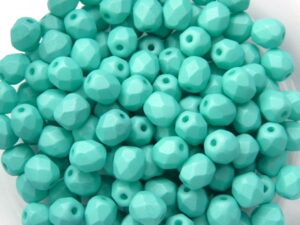 0100352 Saturated Mint ( Teal) Facet 3 mm. 50 Pc.-0