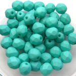 0100354 Saturated Mint ( Teal) facet 6 mm. 25 Pc.-0