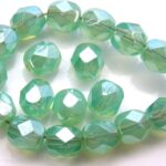 0100359 Lustered Milky Aquamarine Facet 6 mm. 20 Pc.-0