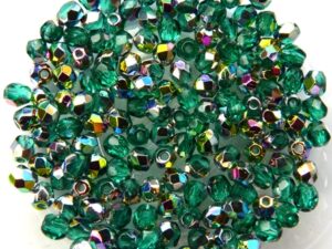 0100385 Emerald Vitrail Facet 3 mm. 75 Pc.-0