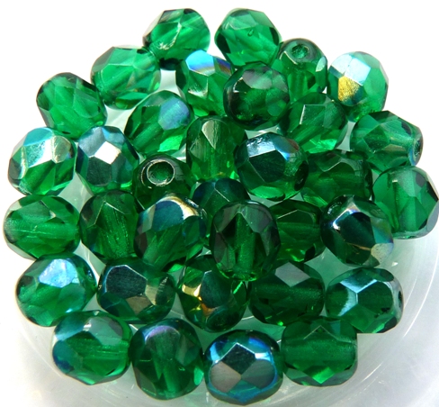 0100395 Emerald AB Facet 6 mm. 25 Pc.-6429