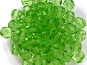 0100409 Lime Green Facet 6 mm. 25 Pc.-0