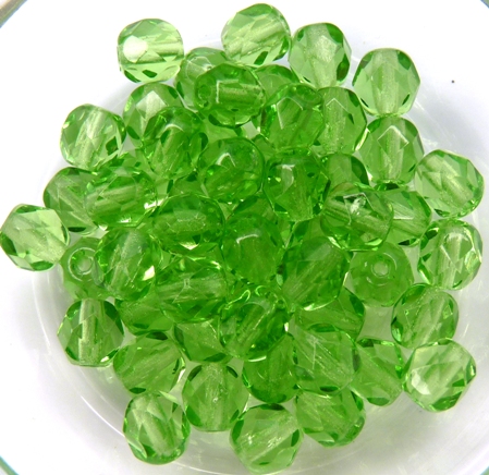 0100409 Lime Green Facet 6 mm. 25 Pc.-0